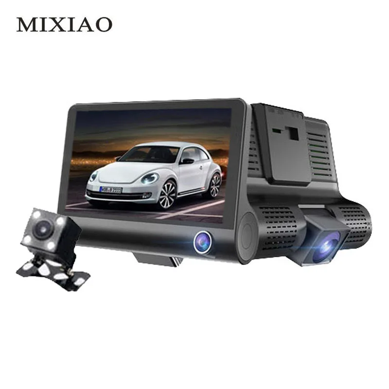 Beste 4.0 inch 3 Manier Camera Auto DVR HD 1080 p Video Recorder Camera Dual Lens met achteruitrijcamera Griffier Dash cam nachtzicht Camcorder