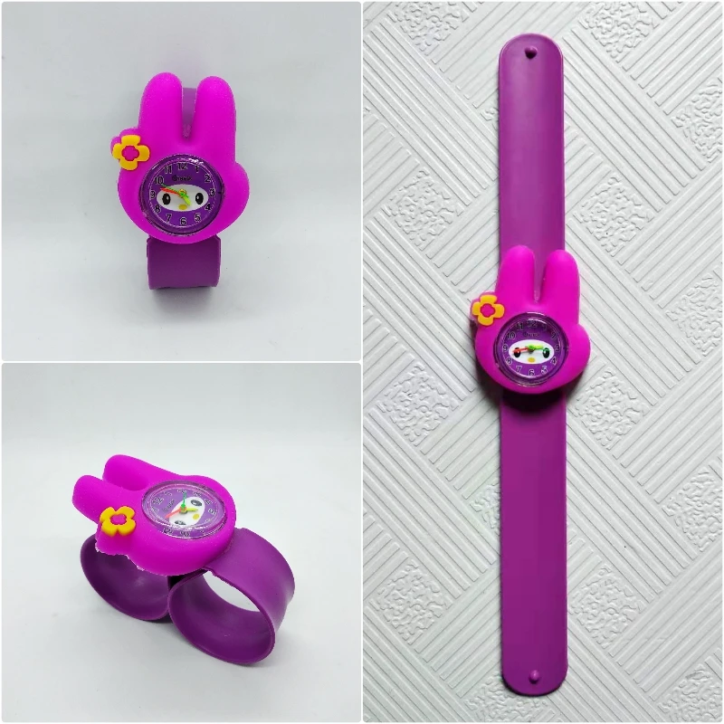 New style! Children Cartoon Quartz Watch 4 Kinds of Animal for Kids Boys Girls Clock Christmas Gift Toys Digital Wrist Watches - Цвет: rabbit purple
