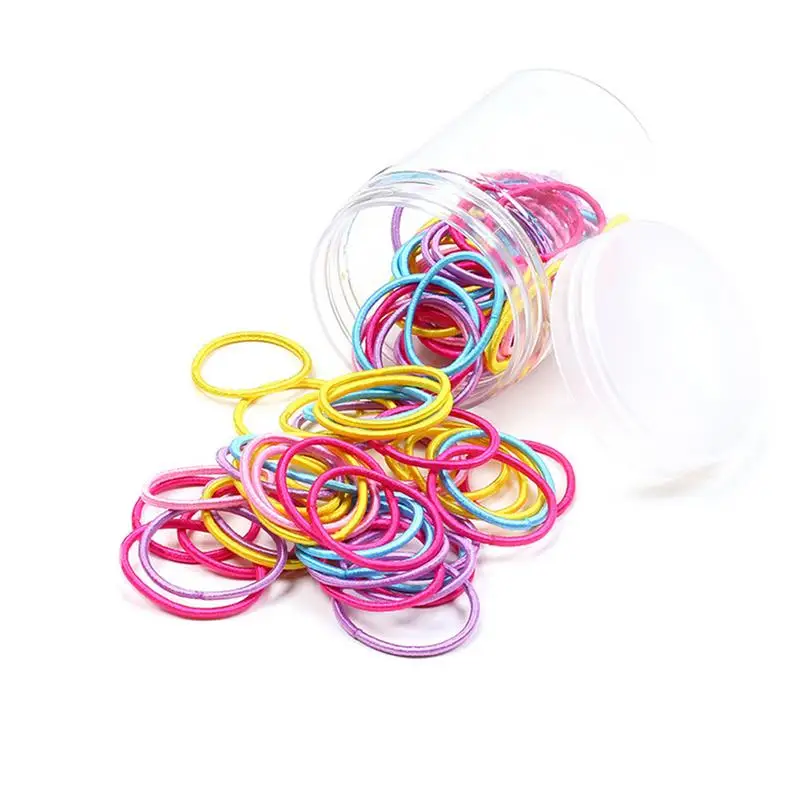 Cute Children's Hair Ring 100 PCS Head Rope Does Not Hurt Hair Princess Seven Color Rubber Band Hair Ring High Elasticity Band