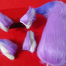 Лисий Хвост уха сексуальный хвост животного аниме Хэллоуин вечерние аксессуары для косплея стиль можно пугать синий микс хвост+ уши