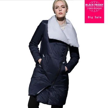 

Wholesale Fashion brand 90% white duck down parkas 2020 winter stitching color zipper warm down coat wj1005 free shipping
