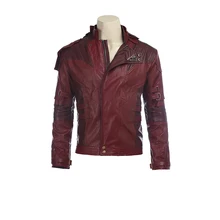 ManLuYunXiao Guardians Of The Galaxy Cosplay Costume Star-Lord Guard Leader Short Jacket PU Leather Halloween Cosplay Costume