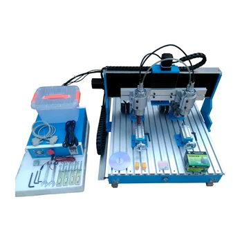 

double spindles cnc router 6090 1.5KW metal PCB engraving milling machine with Linear Guide Rail and free cutter vise collet
