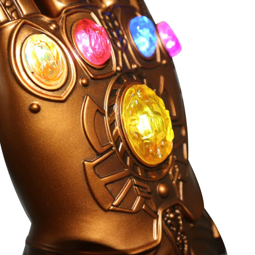 Мстители: Endgame Thanos Infinity Gauntlet перчатки камень подвижный светодиодный светильник Бесконечность Военные перчатки Мстители перчатка Таноса ручная одежда
