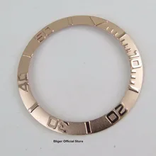 Новая мода 38mm Rose керамические золотистые БЕЗЕЛЬ для наручных часов вставкой для 40 мм автоматическое перемещение Для мужчин t Для мужчин наручные БЕЗЕЛЬ для наручных часов