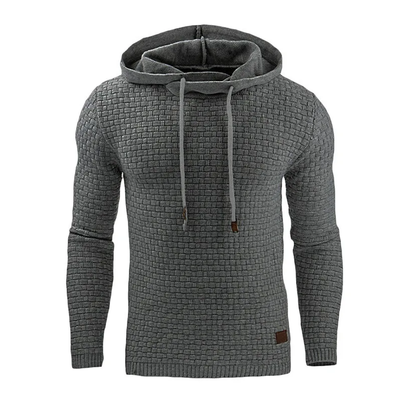Men's Sportswear Sweatshirt Autumn Long Sleeve Hooded Solid Color Gym ...