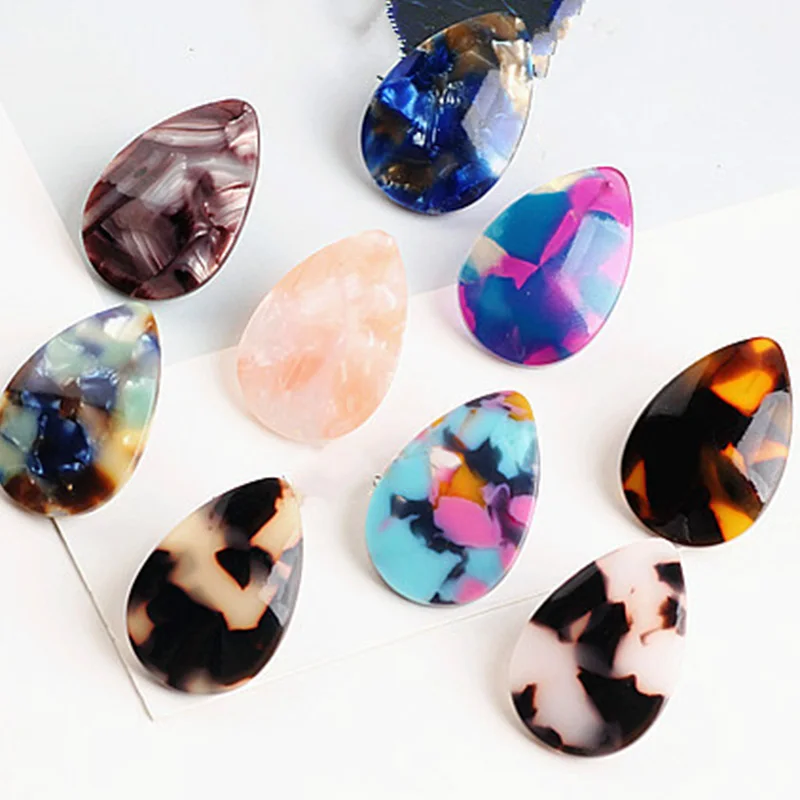 

Hand Made Ornaments Parts Acetate Slabs Acetic Acid Drip Ear Small Fresh Earrings Eardrop Jewelry Accessories 20pcs/lot 20*29mm