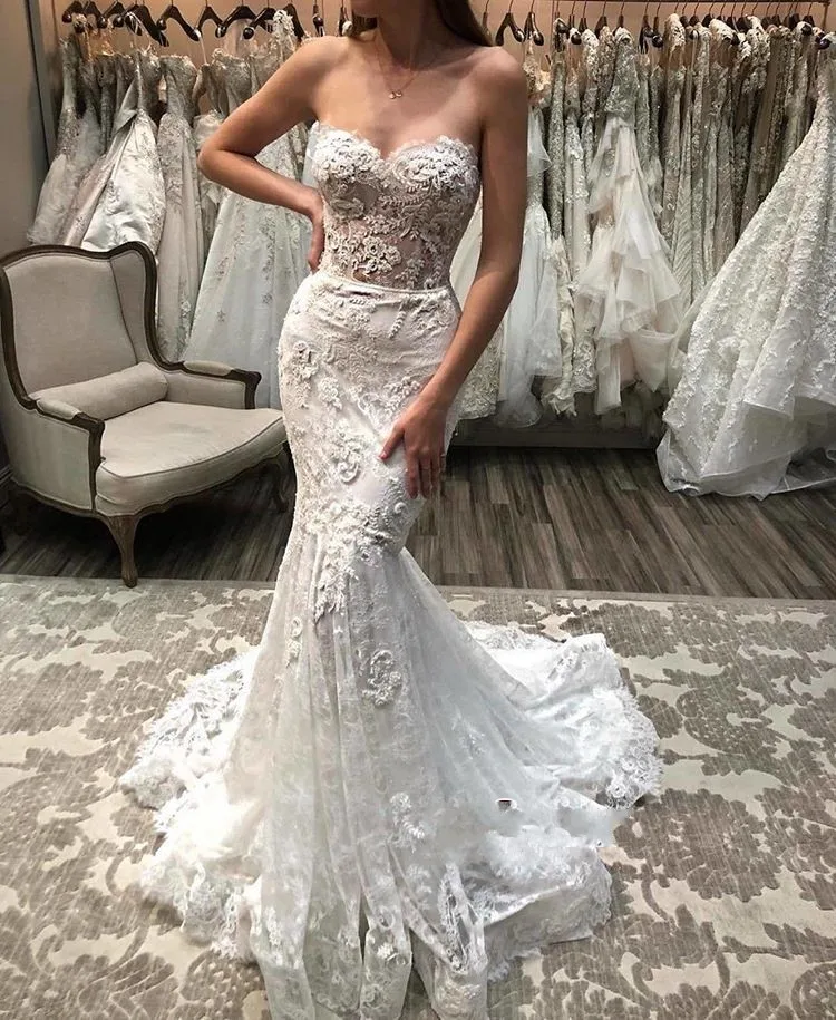 Элегантные Потрясающие Свадебные платья русалки очаровательный со шнуровкой сзади винтажное свадебное платье с коротким шлейфом