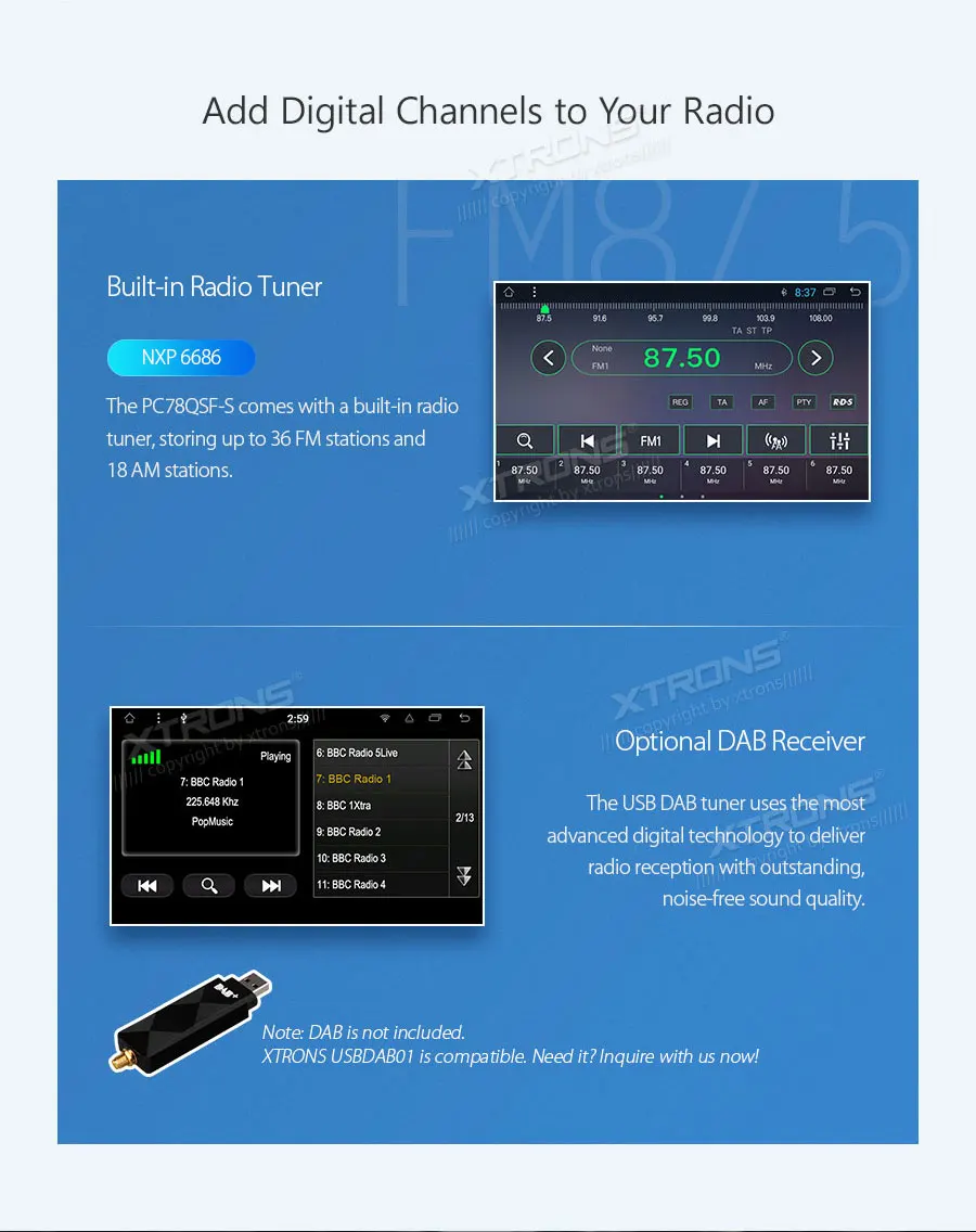 Flash Deal XTRONS 7" Android 8.1 Quad Core GPS Navigation System for FORD Focus II C-Max S-Max Galaxy Fusio RCA GPS Navigation OBD DAB WIFI 9