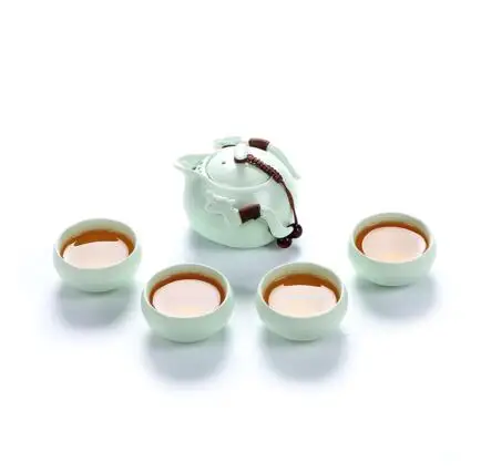 TANGPIN керамический чайник Gaiwan, чайная чашка для пуэр, китайский чайник, портативный чайный набор с сумкой для путешествий - Цвет: Style H