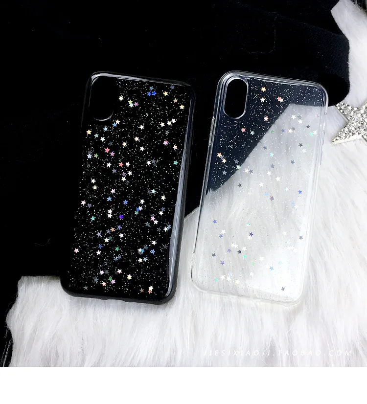 Мягкий чехол для телефона iPhone X, 10, iPhone 8, 7, iPhone 6 S, 6 S Plus, 6plus, 6splus, 7plus, 8plus, прозрачный черный силиконовый чехол с сердечками