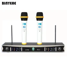 Двухканальные беспроводные портативные микрофоны, простая в использовании караоке Беспроводная микросистема LX-920