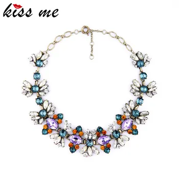 

KISS ME Fashion Accessories Vintage Luxurious Crystal Short Design Necklace Christmas Gifts