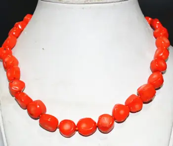 

charming! 12-14 mm pink coral Baroque gem necklace 18 "