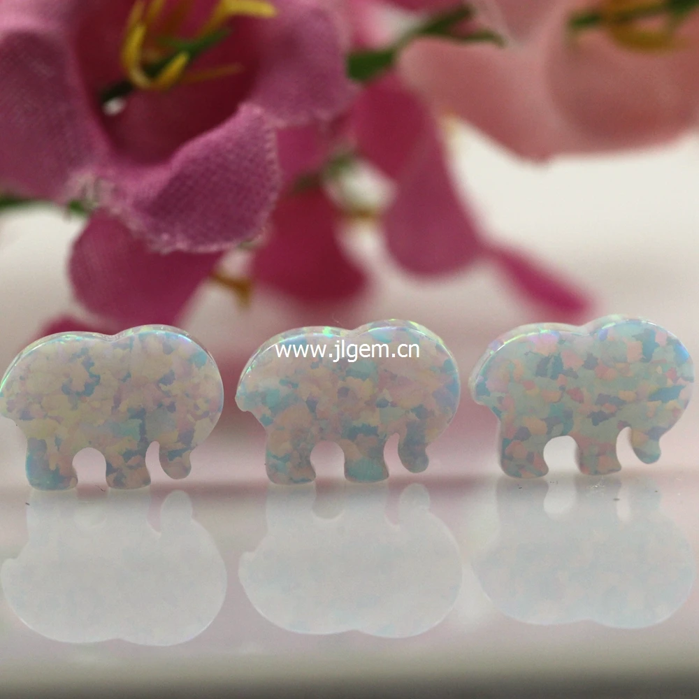 

1PC Free Shipping Elephant Opal Pendant Ivory Ella Elephant Fire White/Light Blue/Green/Pink For Opal Bracelet And Necklace