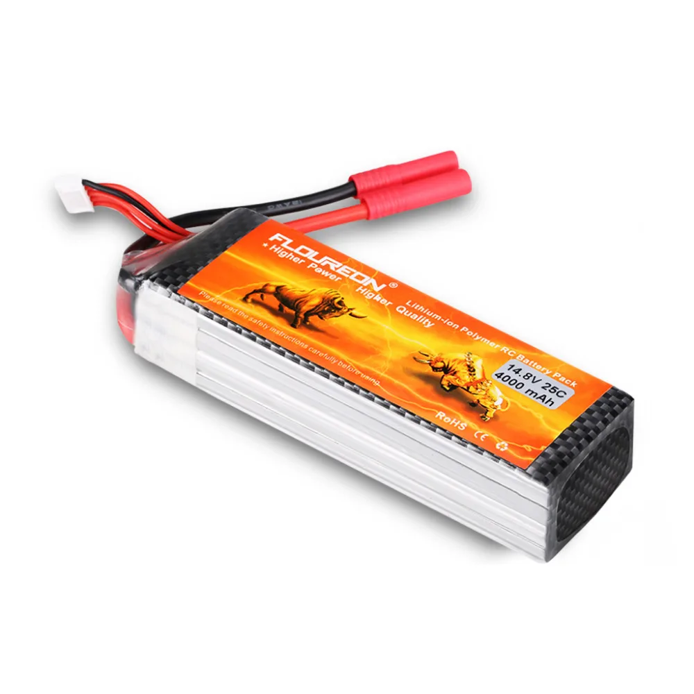 FLOUREON Batteries 4S 14.8V 4000mAh 25C Rechargeable Battery with
