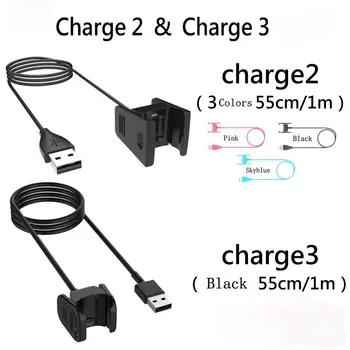 

Odog 55cm 1M Black USB Charger for Fitbit Charge2 Smart Bracelet USB Charging Cable for Fitbit Charge 3 Wristband Dock Adapter