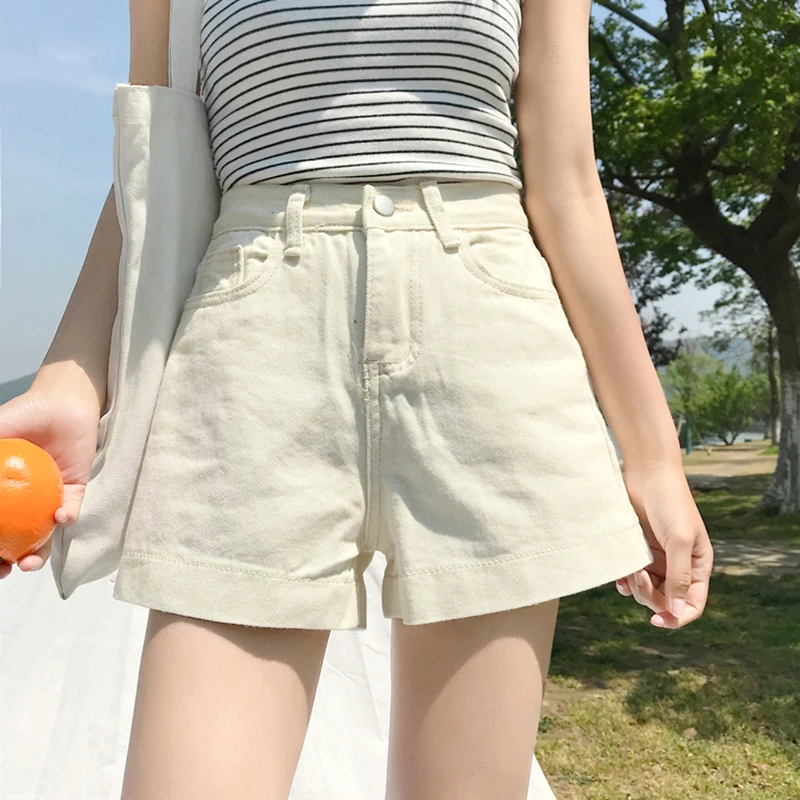 Summer Hot Shorts Cotton Shorts Women Loose Leg Shorts Ladies Casual ...