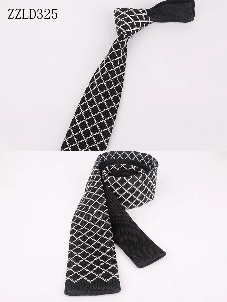 Новинка, вязаный полосатый галстук с плоской головкой, 5 см, плетеная линия, Корейская версия, мужские Модные деловые Повседневные Вечерние банкетные