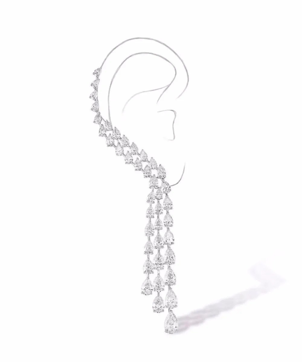brand-new-Luxury-Design-Clear-Cubic-Zircon-Water-Drop-Ear-Cuff-for-Women-Earrings