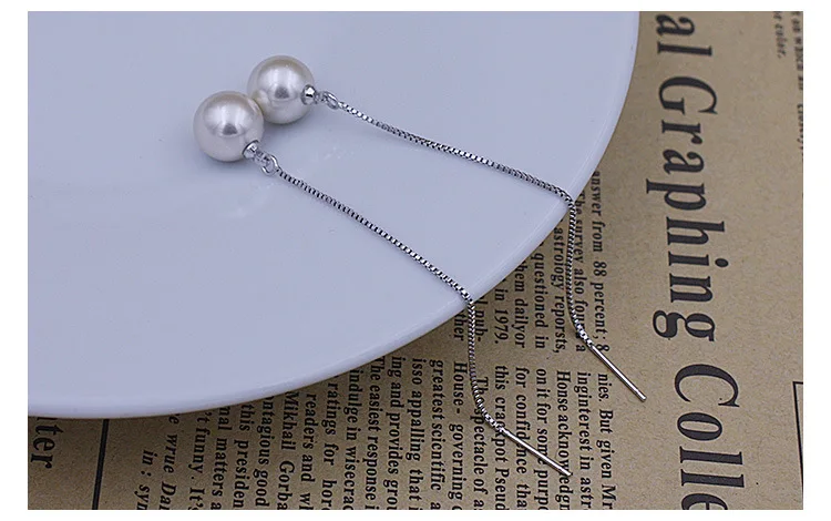 2017 Высокое Качество Нового Женщины длинные моделирование перл стад серьги