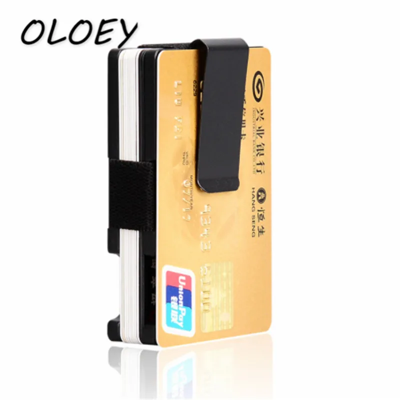 

Metal ABS Portable Credit Card Holder High quality Men Wallet Change Pocket Solid ID Card Holders#