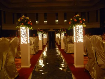 

Free shipping 8pcs/lot Luxury Wedding Carved Pillar Wedding Road Lead Stand T-Stage Ramp Way road lead column
