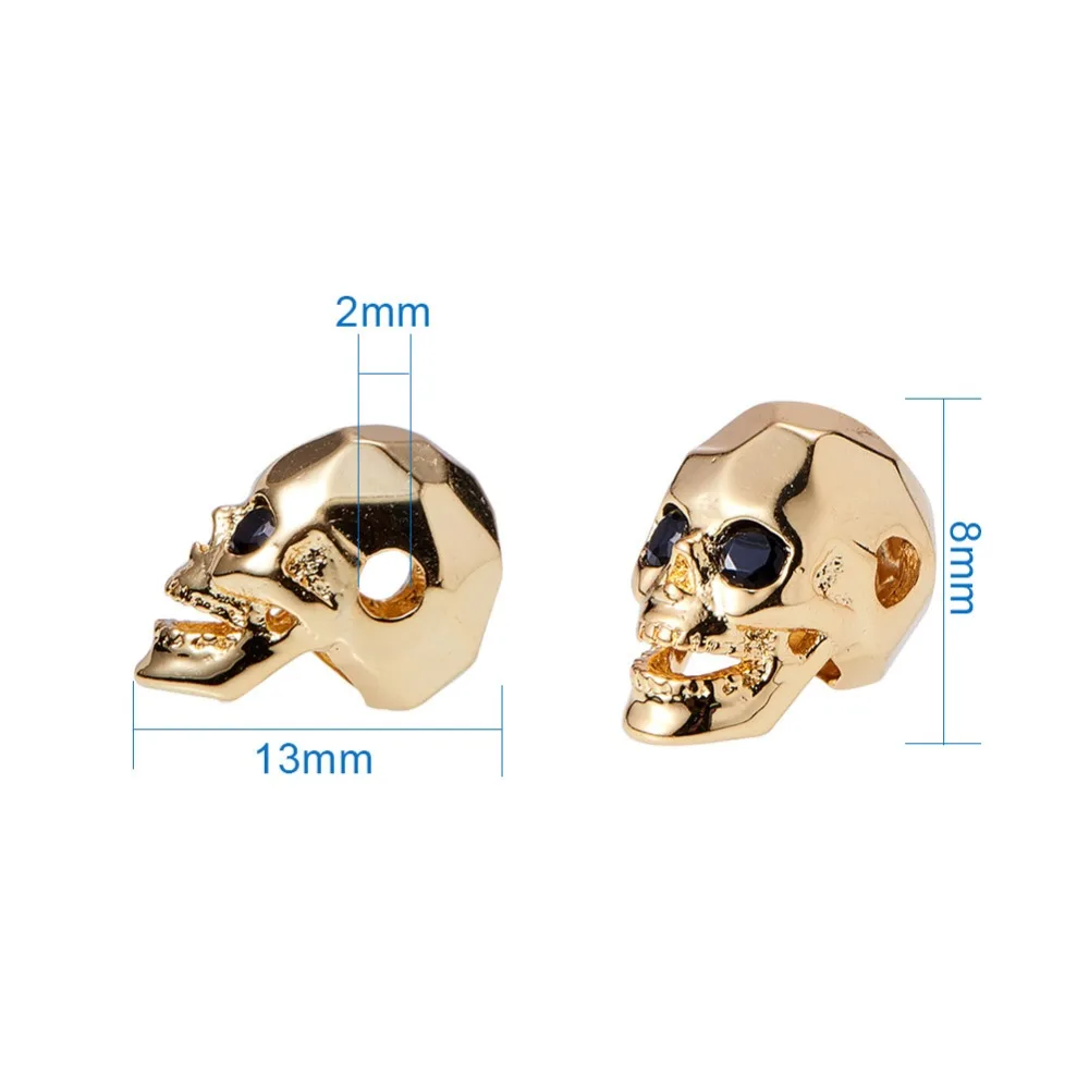 Copper Gothic Skull Heads Beads Jewelry Accessories