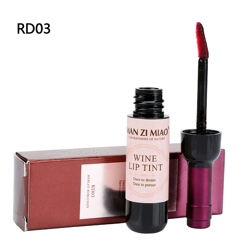 Красное вино бутылка губы увлажняющее средство для макияжа длительный блеск для губ Матовая жидкая губная помада Водонепроницаемая оттеночная Косметика LS021 - Цвет: RD03