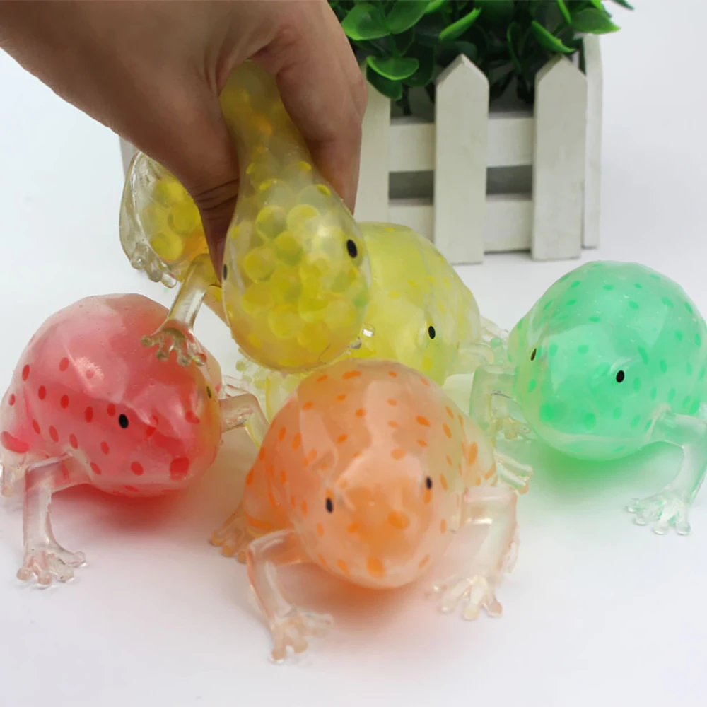 Squeeze Funny Stress Relief Toy Novelty Bead Stress Ball Sticky Squeeze Frogs Anti-Stress Autism Relief Toy For Kid Adult Gifts