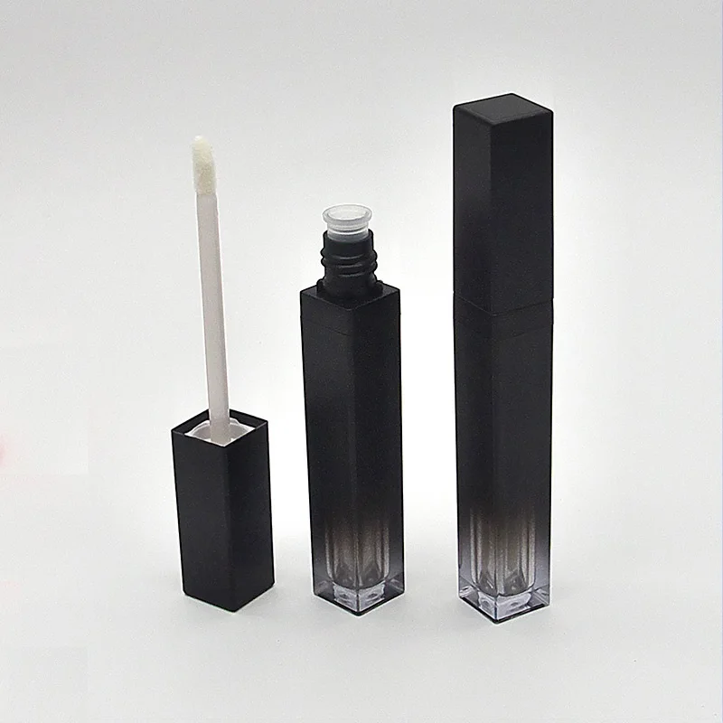 

5ML Lipgloss Tube Empty Square Black Gradual Change color Lip Glaze Tubes Cosmetic Packaging Lip Gloss Container 20 Pieces