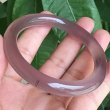 Бразилия Ретро Природные Фиолетовый халцедон Агат браслет