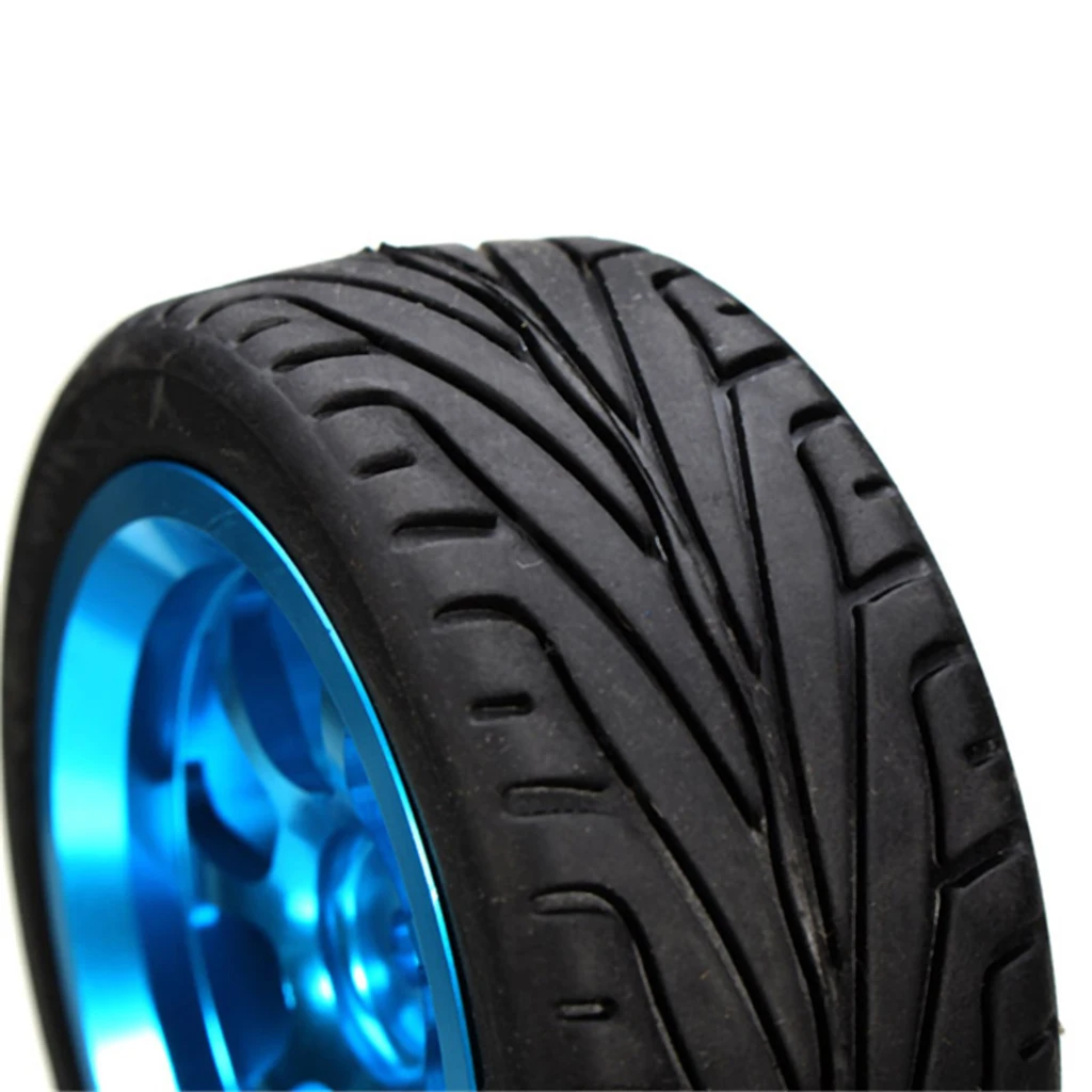4 Pieces 1:18 Aluminum Wheel Rubber Tire RC Car Spare Parts for WLtoys A959-B A949 A959 A969 A979 K929