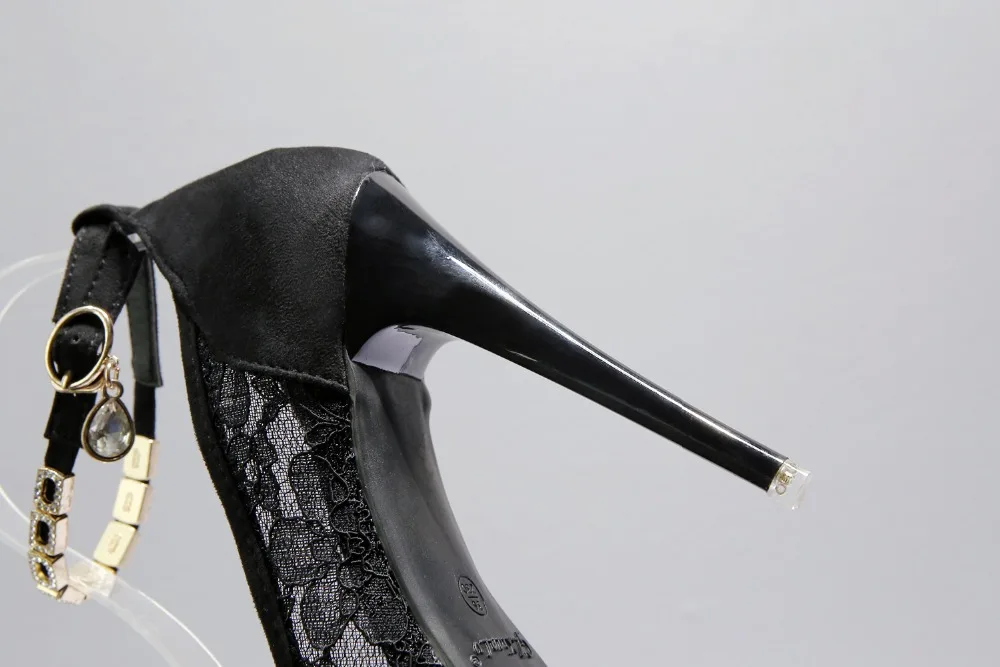 RUIDENG women super high heel wedding pumps 12cm peep toe sweet sexy party shoes lady lace platform 4cm thin heels 8