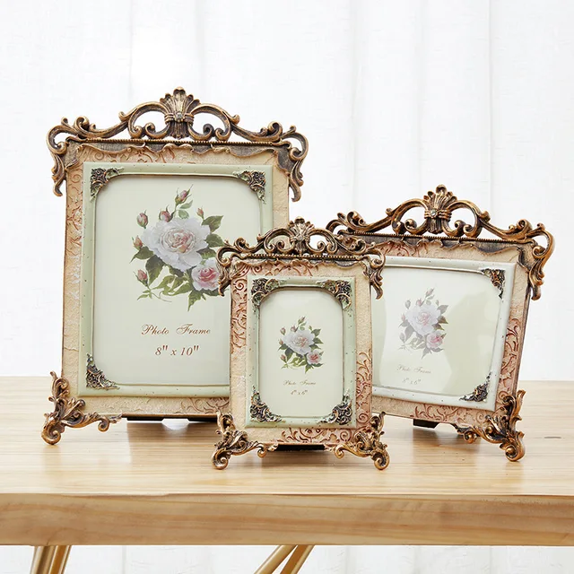 Hot Sale Europe Style Photo Frame Retro antique Resin Photo Frames Home Decoration Desktop