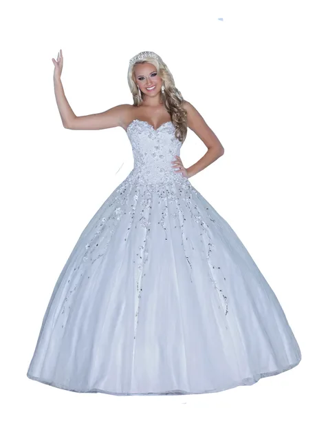 White Satin Dress Ball Gowns