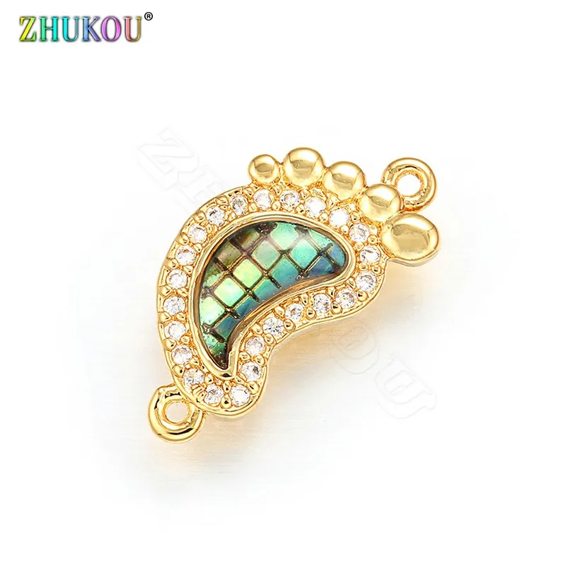 

ZHUKOU 10x19mm Crystal Lovely toe connector High quality Crystal Charms for DIY bracelet Necklace jewelry accessories model:VS31