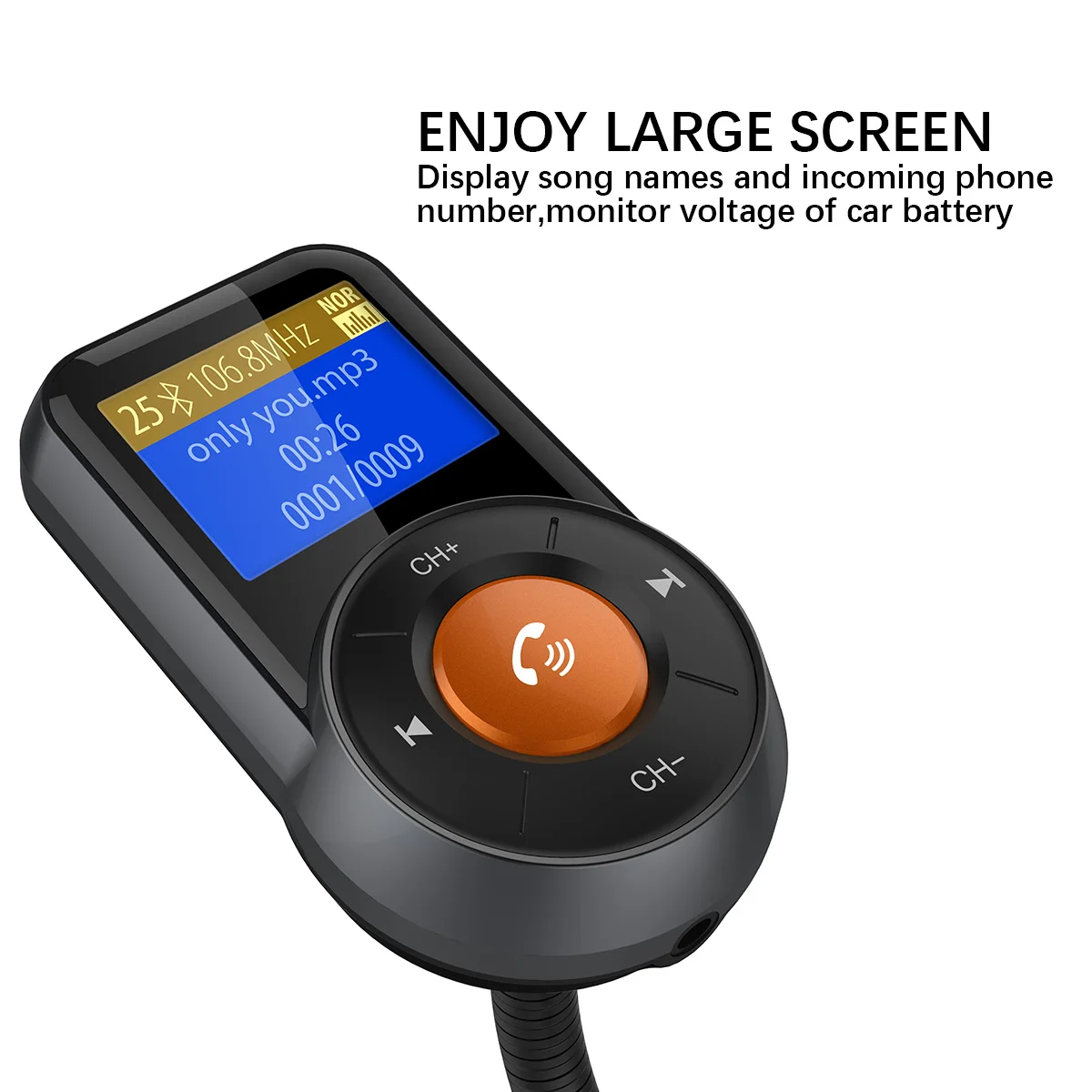 BT76, автомобильный набор, Handsfree, Беспроводной Bluetooth FM передатчик ЖК-дисплей дисплей MP3 плеер для автомобиля с Быстрая зарядка 3,0 2.4A автомобиля