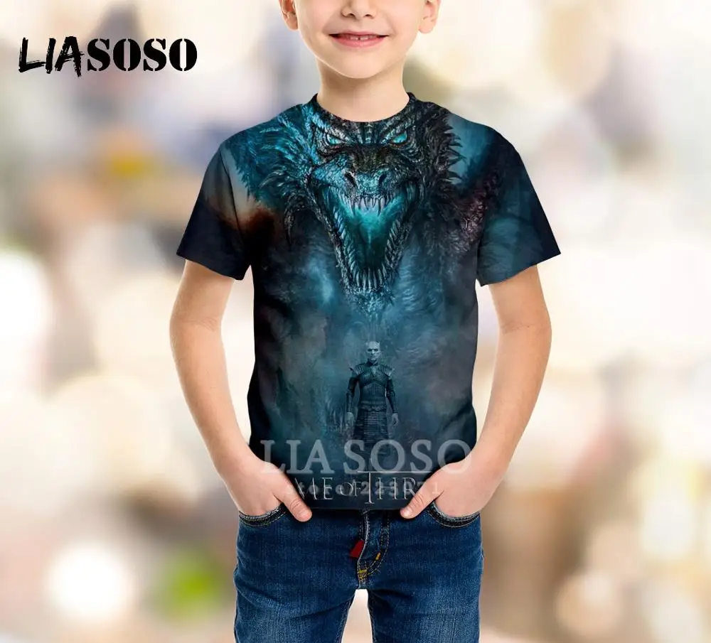 

LIASOSO Summer New Children Sweatshirt 3D Print TV Game of Thrones T Shirt Kids Top Boy Girl Short Sleeve Baby Pullover B075-04