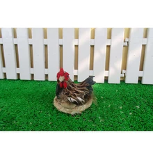 Яркая стоящая курица имитация курицы модель украшения курица с Статуэтка яйца весенний декор пушистые животные домашний декор