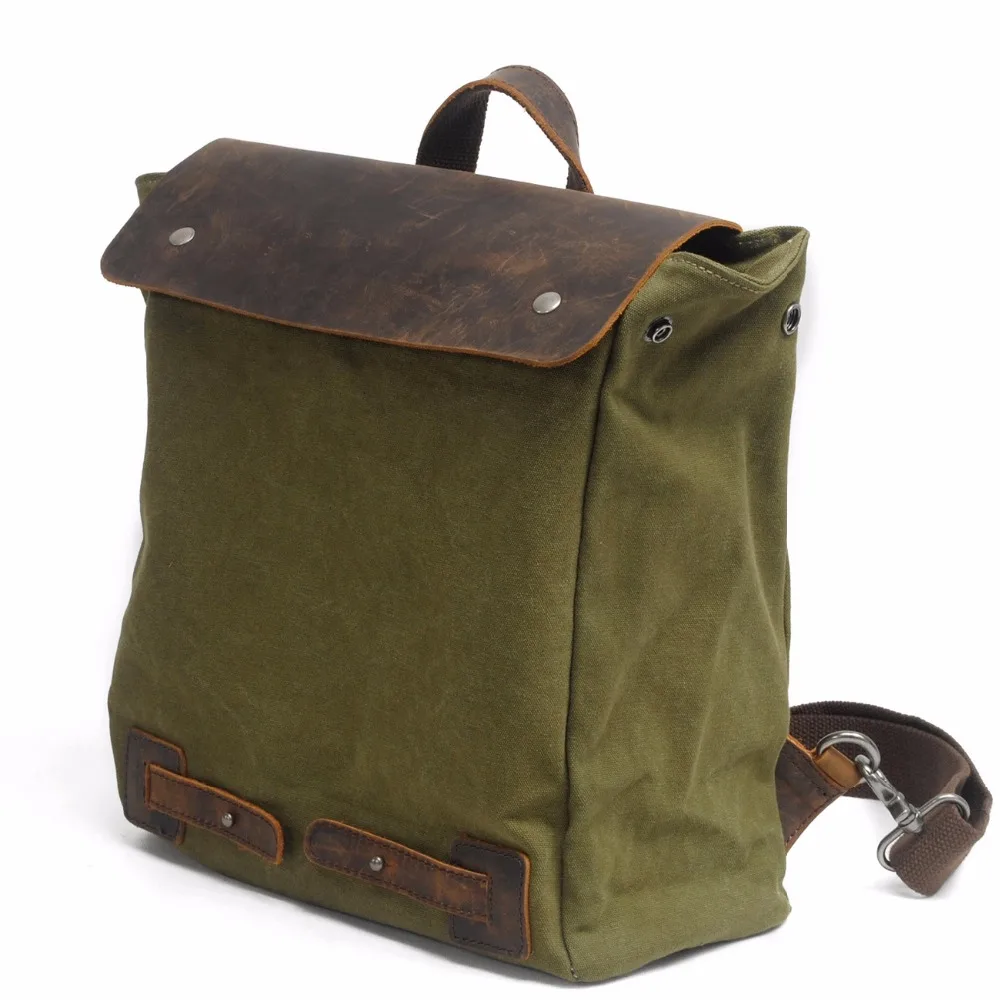 

Fashion Backpack Leather Canvas Men Backpack School Bag Military Backpack Women Rucksack Male Knapsack Bagpack Mochila Bagpack