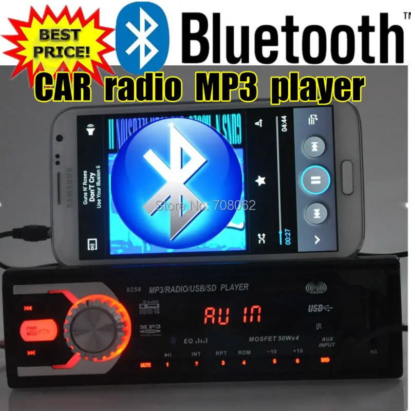 Автомагнитола Автомобильные магнитолы bluetooth 1 din MP3 автомобильный аудио плеер aux в USB SD карта MMC стерео радио-Кассетный проигрыватель