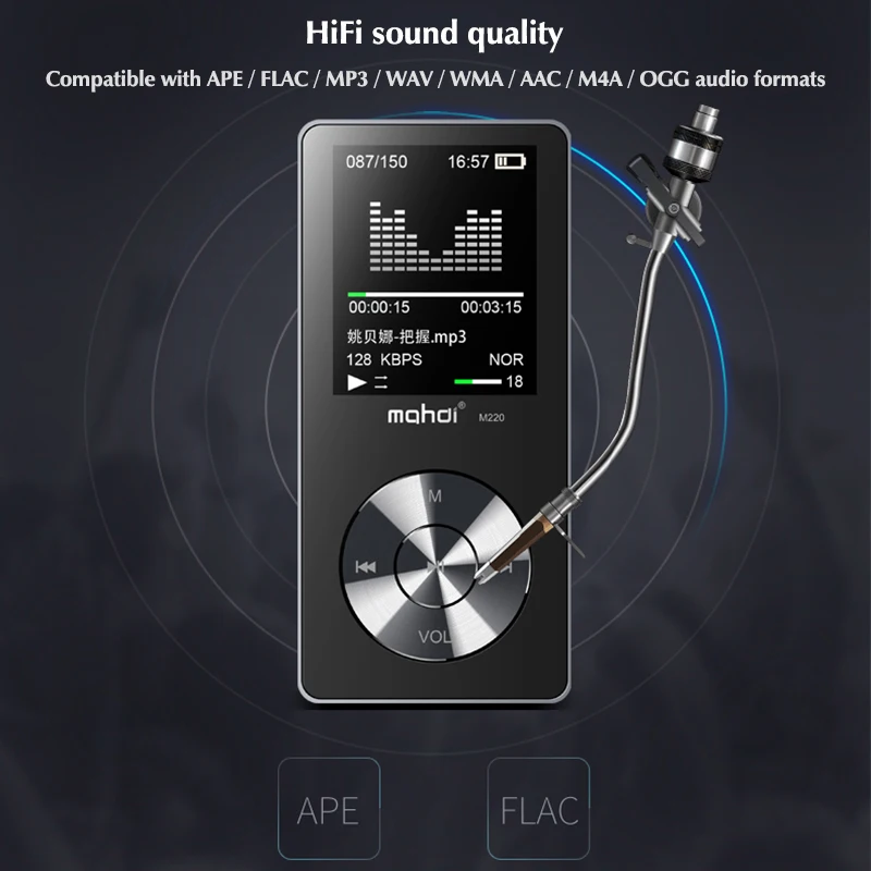 MAHDI HIFI MP3 плеер без потерь 1,8 дюймов TFT экран музыкальный плеер встроенный динамик 8G с FM видео электронная книга рекордер функция часов