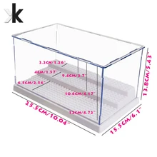 Estuche de exposición de 3 pasos/caja a prueba de polvo placa Base bloques de construcción caja de exhibición casa portátil estuche de exposición caja de almacenamiento