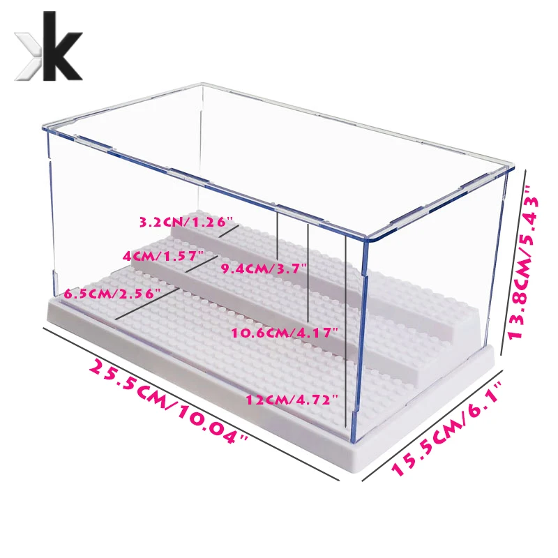 

Legoing 3 Steps Display Case/Box Dustproof Plate Base Plate Building Blocks Display box Portable House Display Case Storage Box