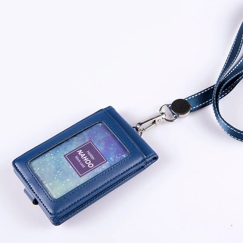 Nahoo вертикальный стильный ID держатель значка из натуральной кожи деловой чехол