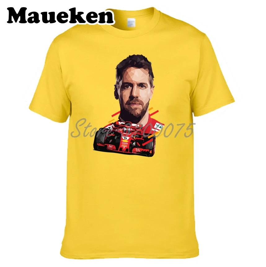 Мужская футболка Sebastian Vettel 5 four time Formula World Champion одежда с круглым вырезом W19032702|t shirt