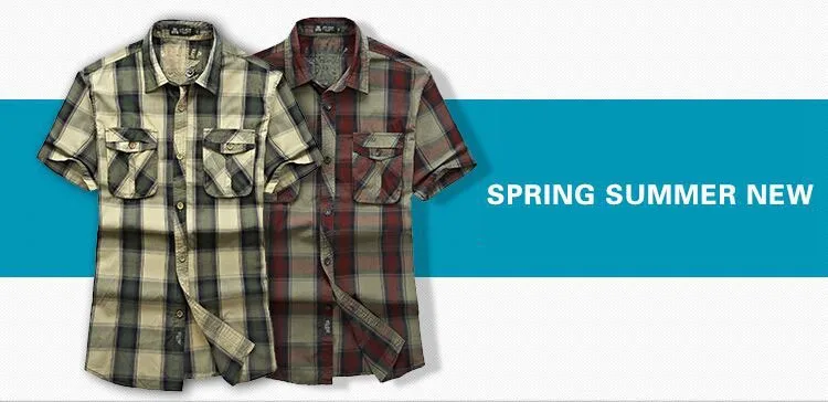 Red Green 2015 Summer Plaids Men Cotton Short Sleeve Dress Shirts Camisa Hombre Breathable Blouse Vestido Men Clothes Casual 3XL (4)