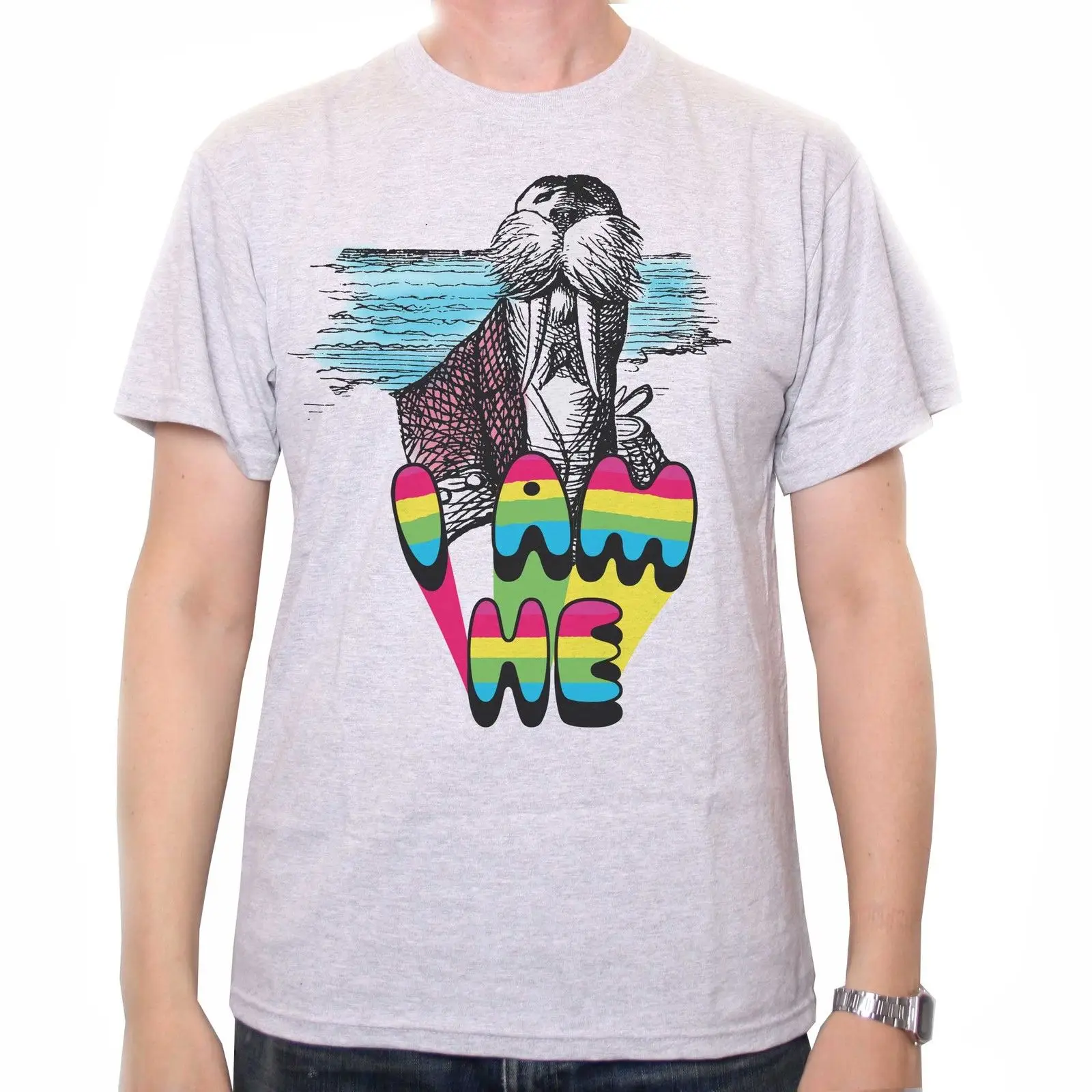 I Am He Walrus футболка вдохновленная Fab Four старым Skool hooligans Original! Летняя с круглым