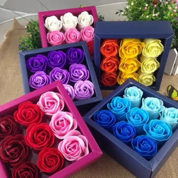 

9PCS/XXXG/9 roses with transparent soap box flower Valentine's Day gift promotional gifts, wedding gifts wedding gift